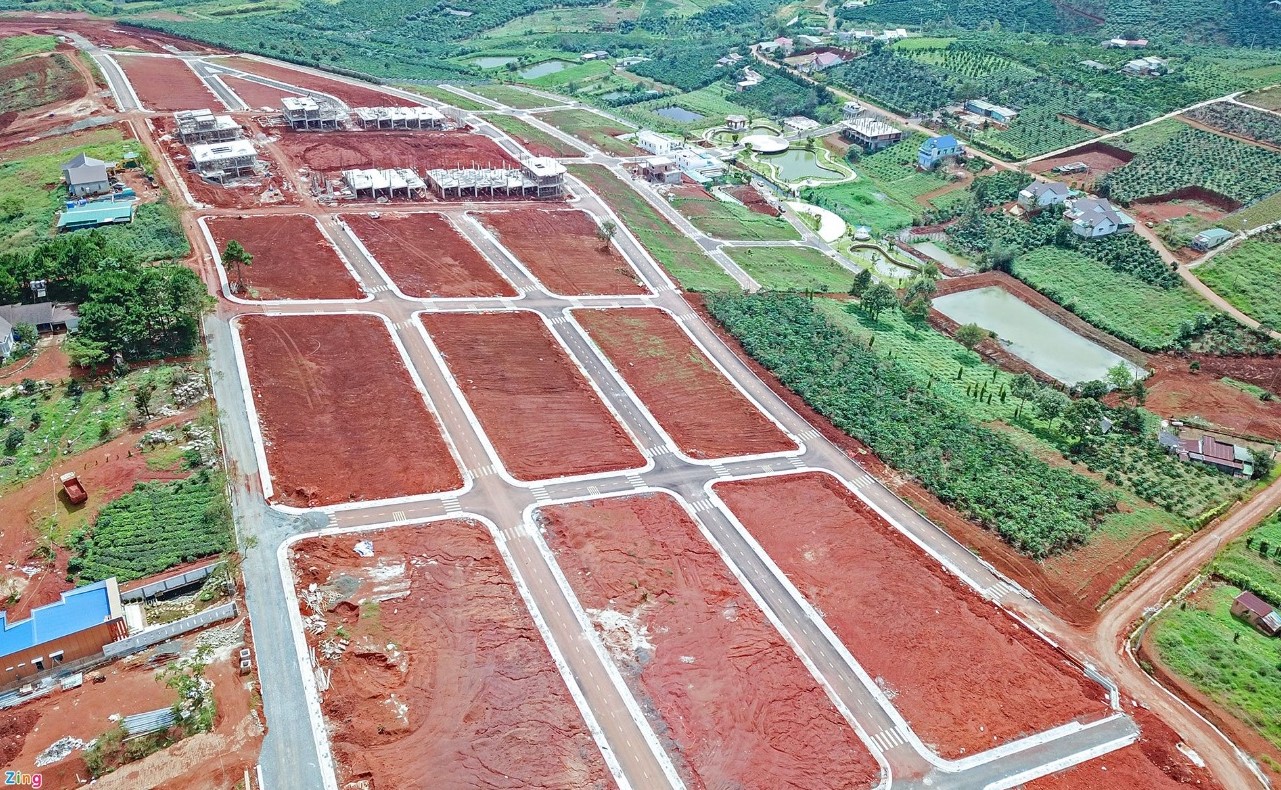 Khu đất 41 ha mà Khải Hưng đang rao bán thuộc huyện Bảo Lâm và TP Bảo Lộc. Ảnh: Zing.vn