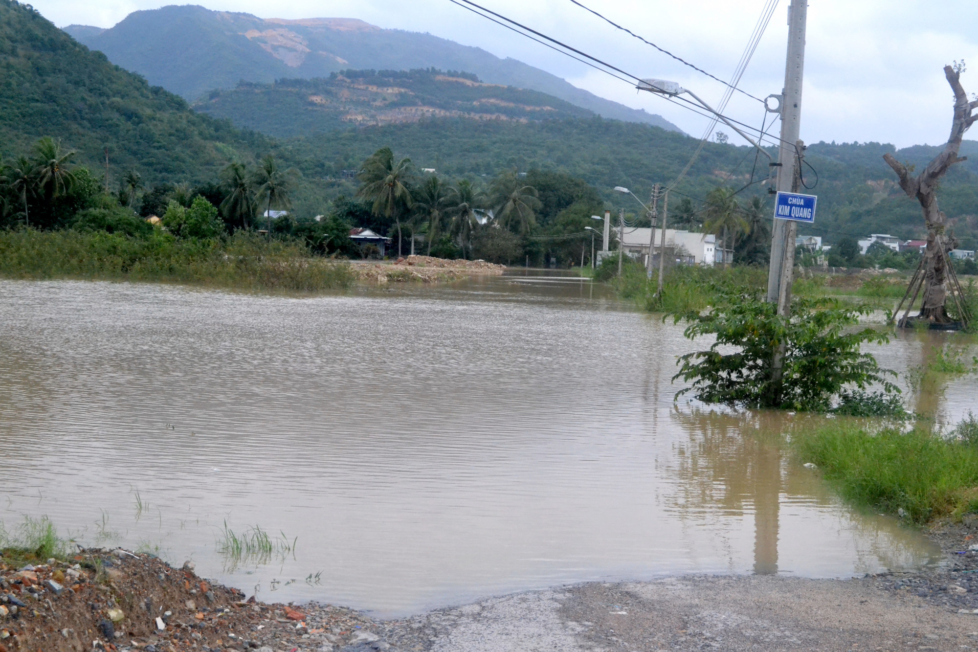 Một khu vực bị ngập tại xã Vĩnh Thái, TP. Nha Trang
