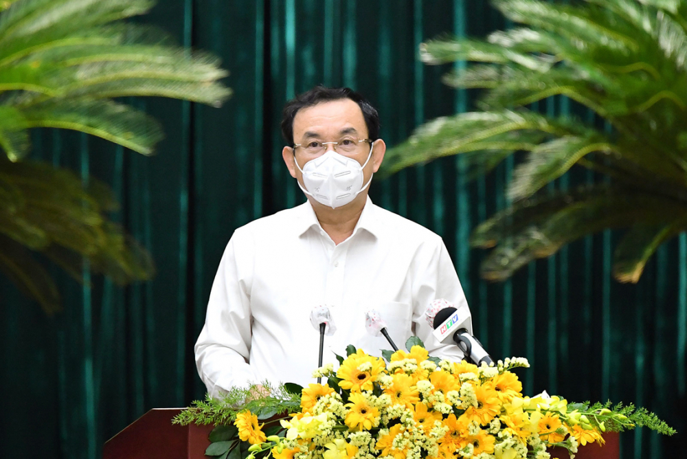 Đồng chí Nguyễn Văn Nên phát biểu bế mạc Hội nghị Ban Chấp hành Đảng bộ TP.HCM lần thứ 10 - Ảnh: VIỆT DŨNG
