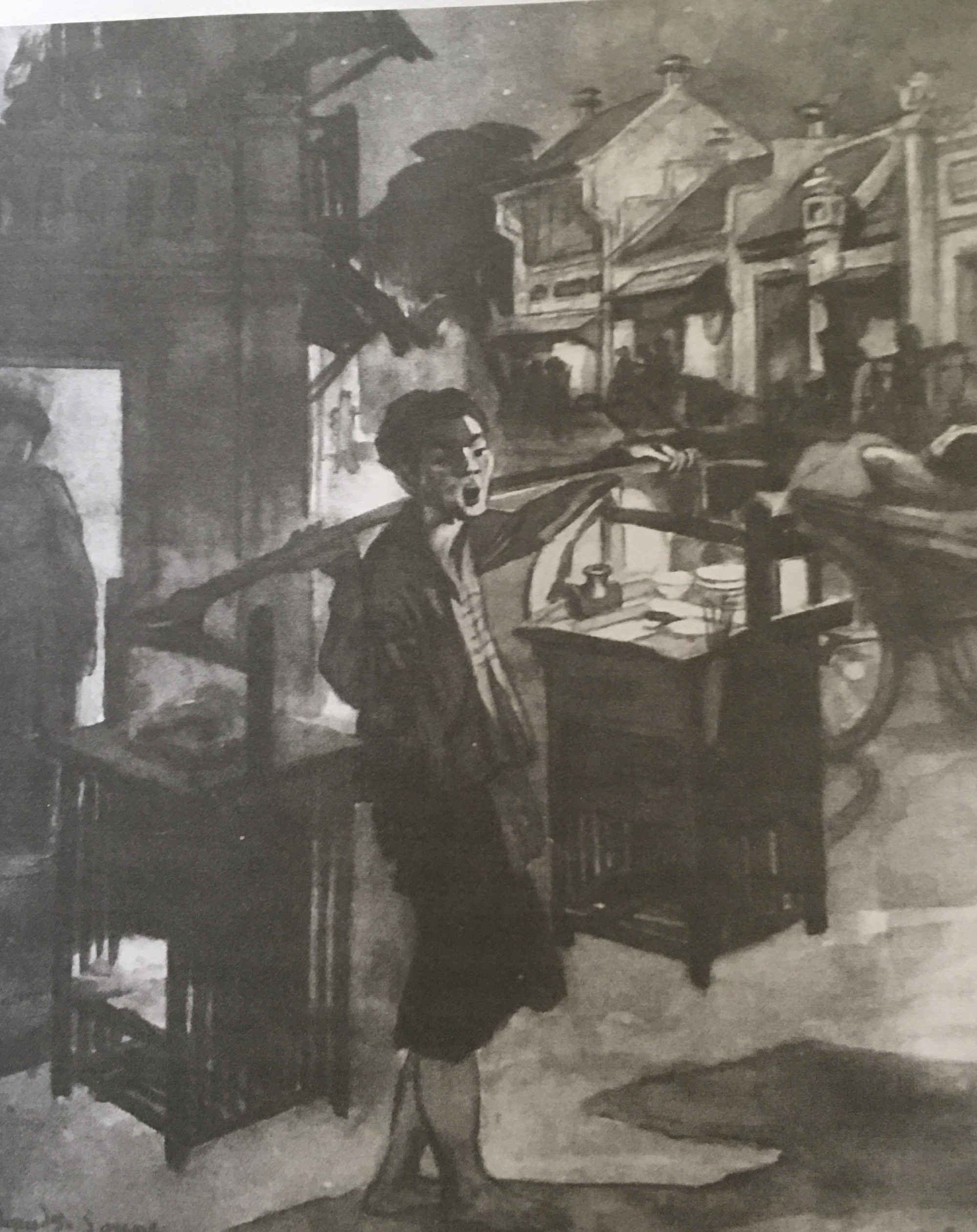 Gánh phở rong ở Đông Kinh 1913, tranh của họa sĩ người Pháp Maurice Sailge
