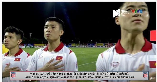 Thông báo tắt tiếng phần Quốc ca trong trận đấu giữa Việt Nam và Lào trên YouTube