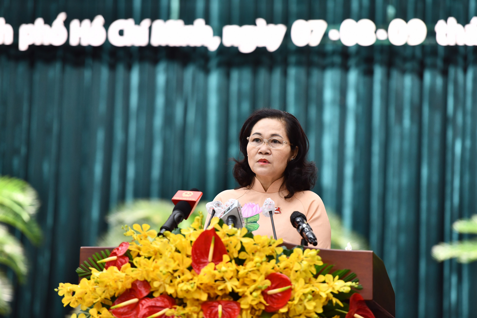 Chủ tịch HĐND TPHCM Nguyễn Thị Lệ phát biểu khai mạc