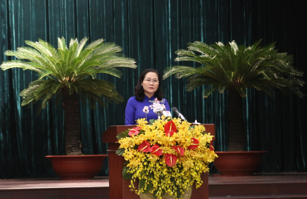 Chủ tịch HĐND TPHCM Nguyễn Thị Lệ phát biểu bế mạc kỳ họp Kỳ họp thứ tư HĐND TPHCM khóa X 