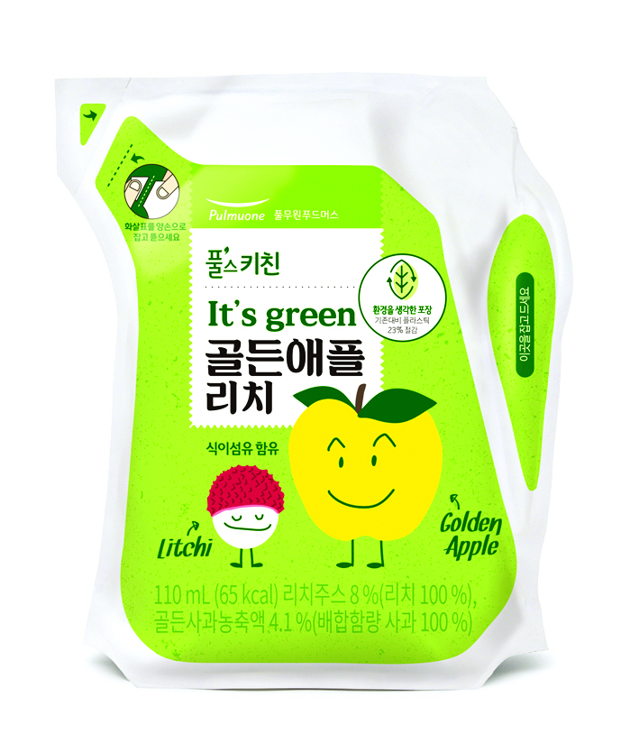 Nước trái cây uống liền dành cho trẻ em của Pulmuone với bao bì Ecolean là sản phẩm bán chạy tại nhiều trường học Hàn Quốc - ẢNH: ECOLEAN