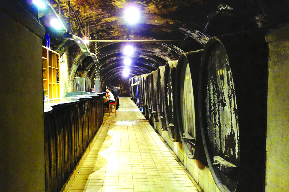 Bên trong hầm rượu vang