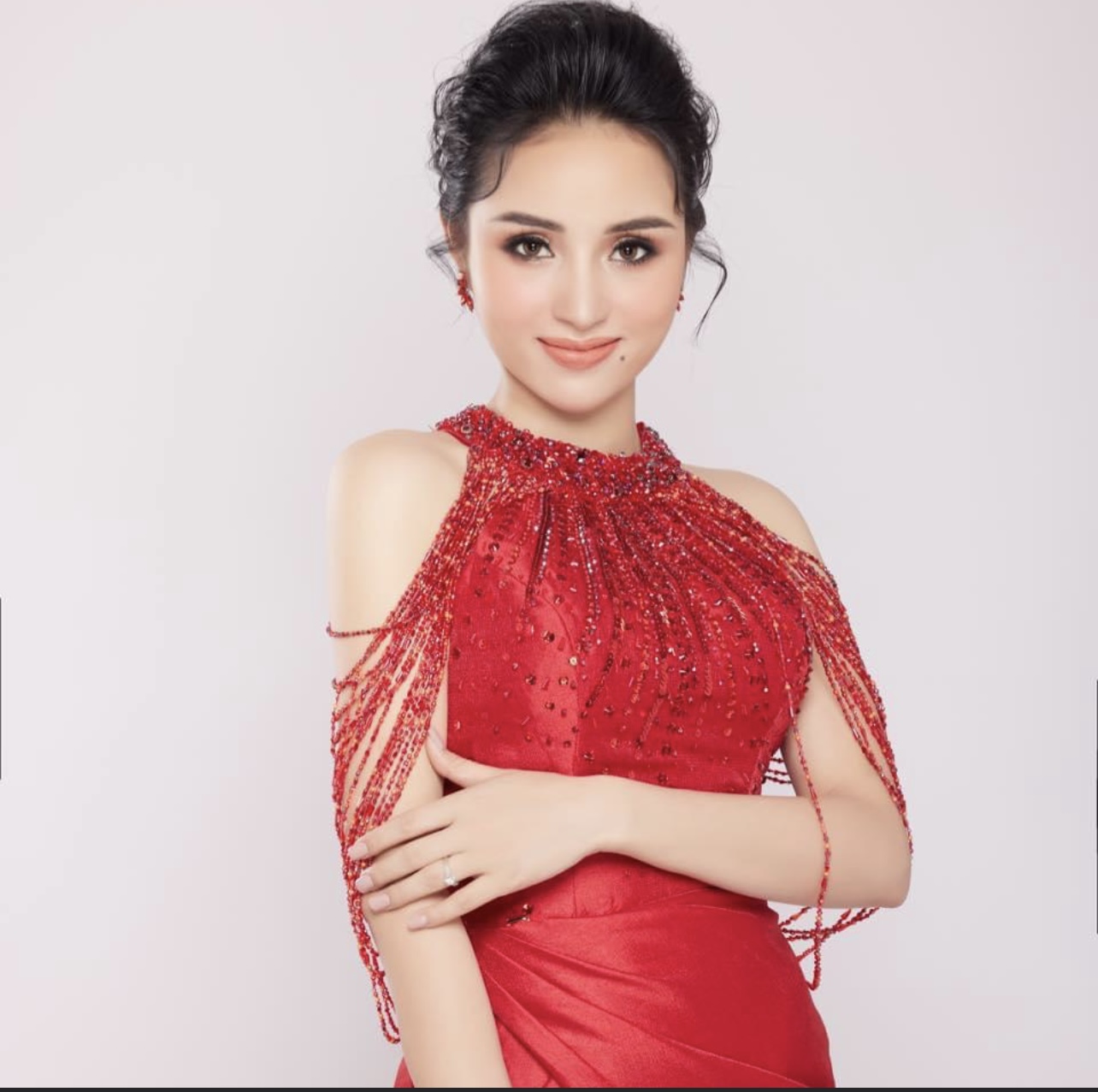 Thí sinh Mai Thanh Nhàn trong cuộc thi Hoa hậu Doanh nhân Việt Nam 2021.