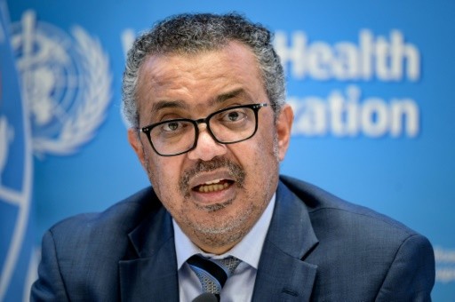 Tổng giám đốc Tổ chức Y tế Thế giới (WHO), ông Tedros Adhanom Ghebreyesus, phát biểu trong cuộc họp.