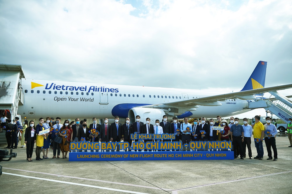  Hình ảnh trong lễ khai trương đường bay mới tại sân bay Phù Cát (Quy Nhơn). Ảnh: Vietravel Airlines