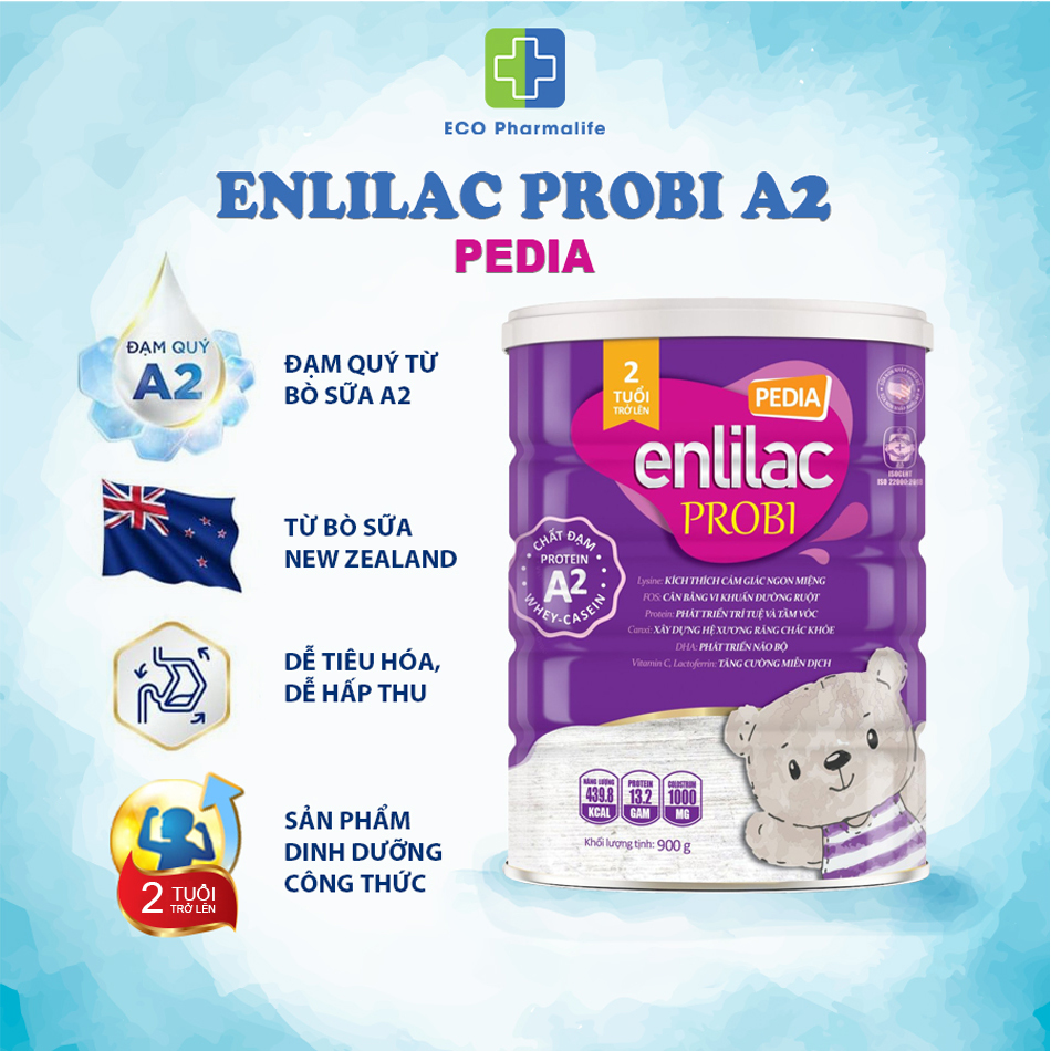 Sữa tốt cho hệ tiêu hóa của bé Enlilac Probi Protein A2 Pedia
