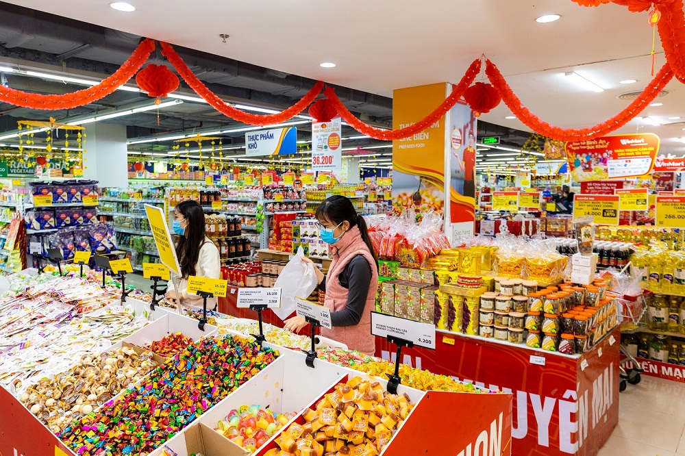 Chuỗi siêu thị WinMart đã “lên kệ” hàng ngàn mặt hàng đón tết đa dạng, đảm bảo chất lượng. Ảnh: Vingroup