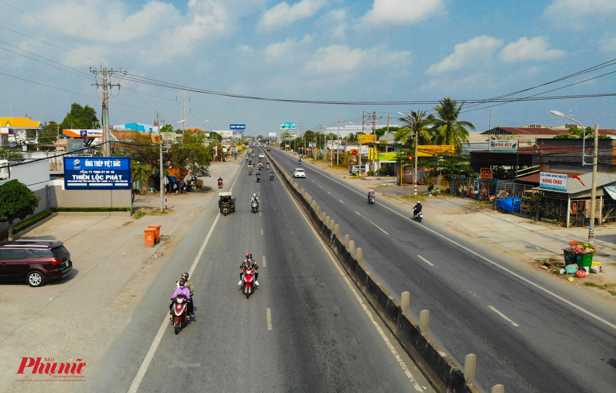 Quốc lộ 1A đoạn từ TPHCM về huyện Bến Lức (tỉnh Long An) rất thông thoáng cả 2 chiều