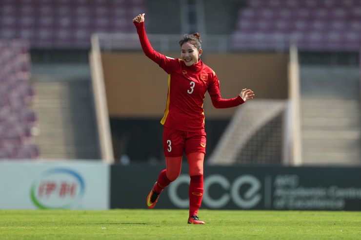 Chương Thị Kiều là người mở tỉ số cho đội tuyển nữ Việt Nam trong cuộc đối đầu với các cầu thủ Đài Loan (Trung Quốc) - Ảnh AFC