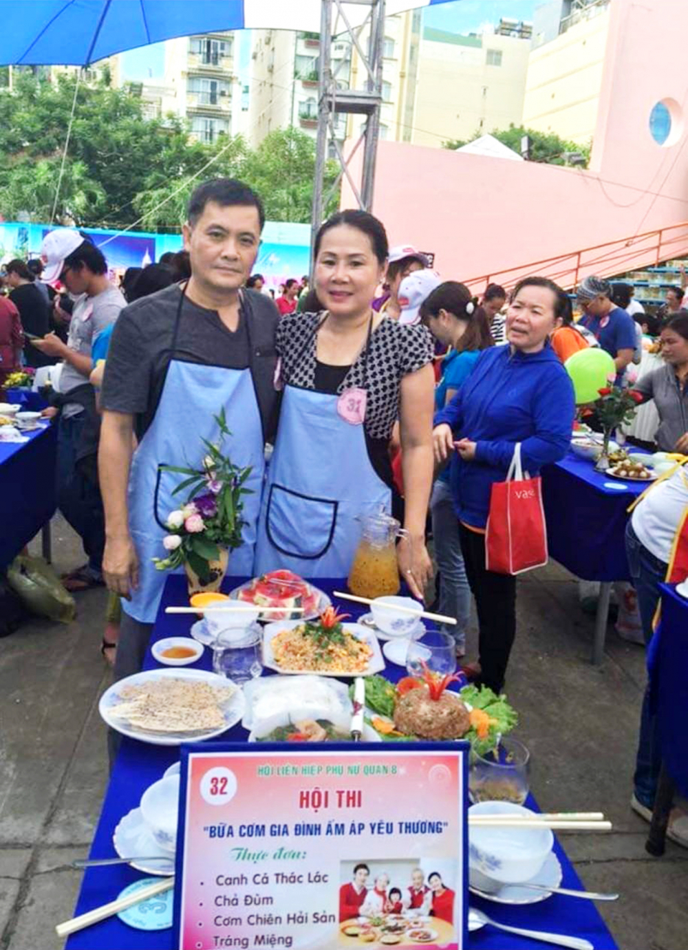 Anh Cao Minh Tuấn và chị Trần Khánh Ly tham gia hội thi “Bữa cơm gia đình ấm áp  yêu thương”