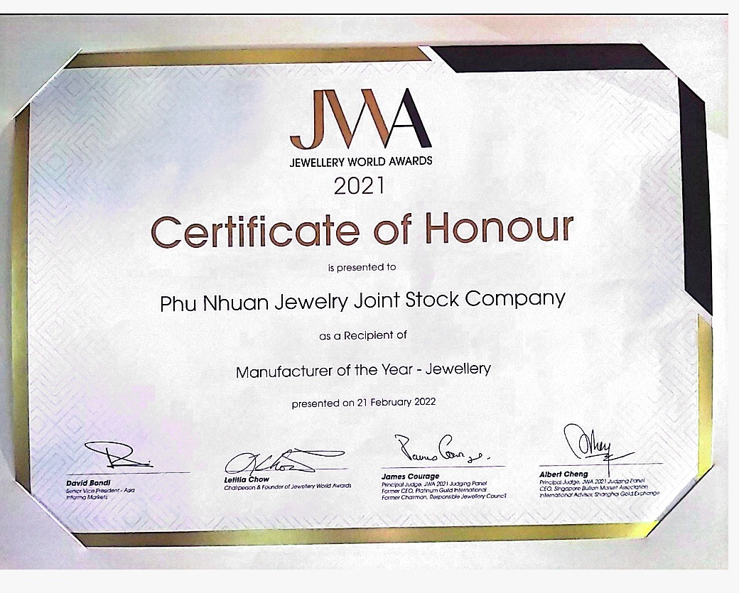 Đến thời điểm hiện tại, PNJ là doanh nghiệp Việt Nam tiên phong nhận được giải thưởng danh giá này