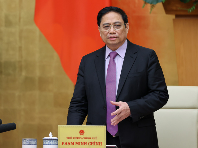 Thủ tướng Phạm Minh Chính phát biểu tại Hội nghị - Ảnh: VGP