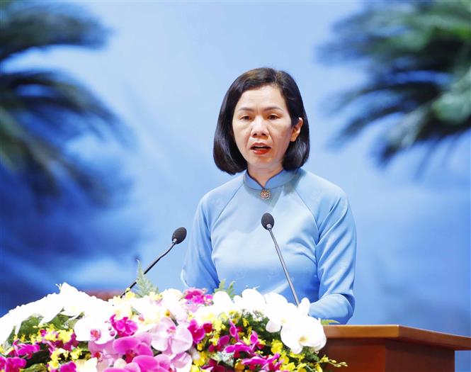 Bà Nguyễn Thị Minh Hương - Phó Chủ tịch Hội LHPN Việt Nam cho biết đã nhận được hơn 5.700 sáng kiến hành động vì phụ nữ và trẻ em