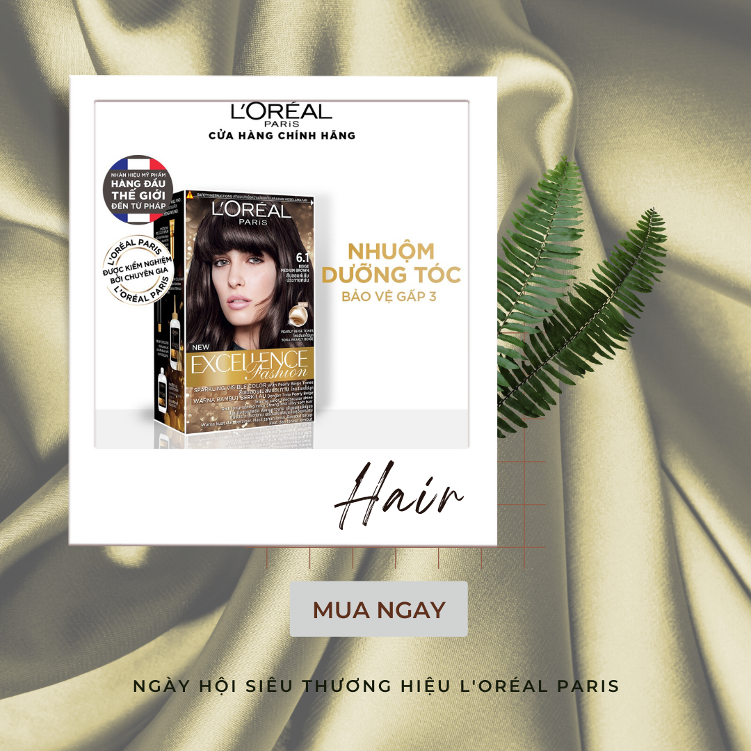 Kem nhuộm dưỡng tóc sâu L'Oréal Paris Excellence Fashion  với mức giá siêu “hạt dẻ” chỉ 129.000 đồng. Giấy CBSP:117085/20/CBMP-QLD