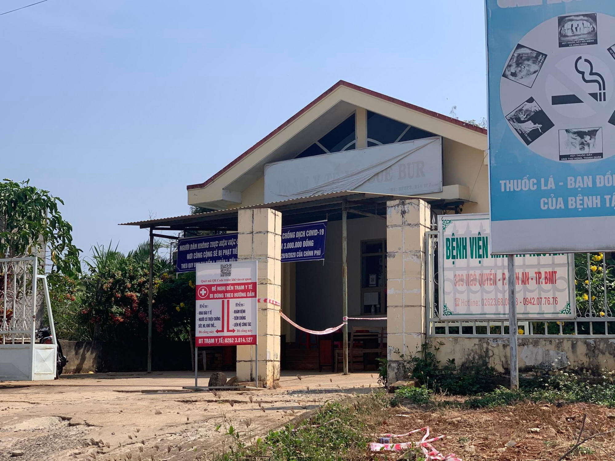 Trạm Y tế xã Cư Êbur - nơi vừa bị phản ánh thu phí test nhanh COVID-19 với giá từ 80.000 - 100.000 đồng/lượt test