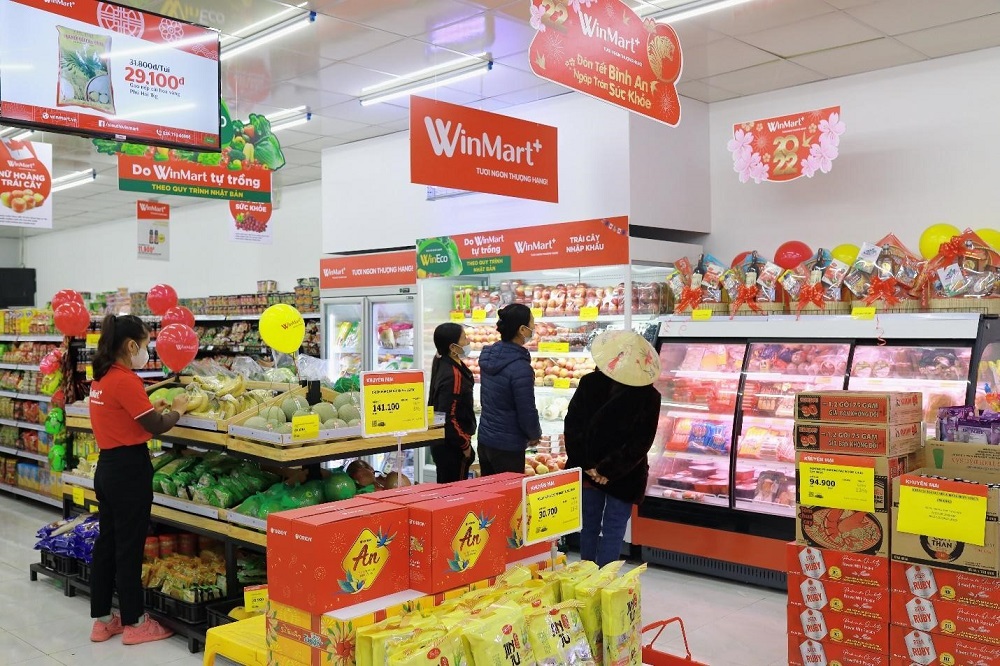 Tỷ lệ hàng Việt tại WinMart/WinMart+ luôn đạt trên 90%, trong đó doanh thu từ các mặt hàng nông sản chiếm trên 30%. Ảnh: Masan