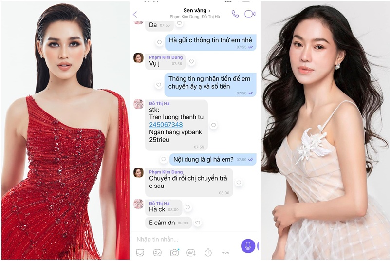 Hoa hậu Đỗ Thị Hà (trái) và chủ tịch công ty quản lý của cô - bà Phạm Kim Dung cũng cho biết có kẻ xấu giả mạo tên tuổi, lừa tiền người khác.