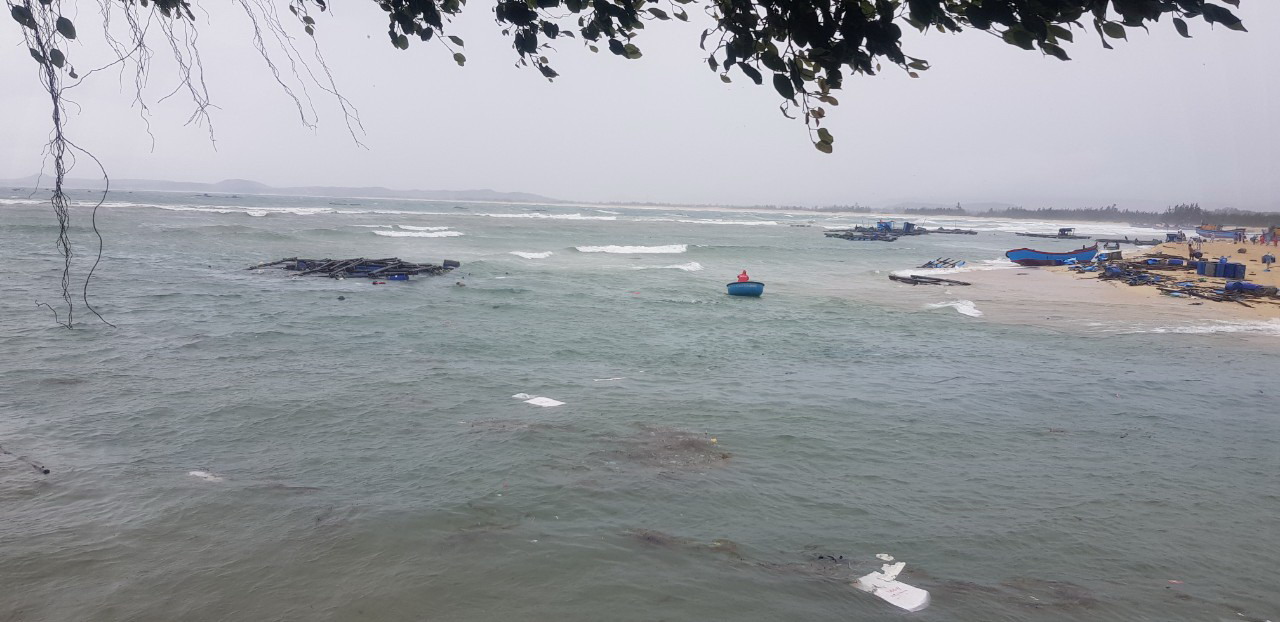 Mưa to, sóng lớn khiến hàng chục tàu thuyền ở tỉnh Phú Yên bị đánh chìm