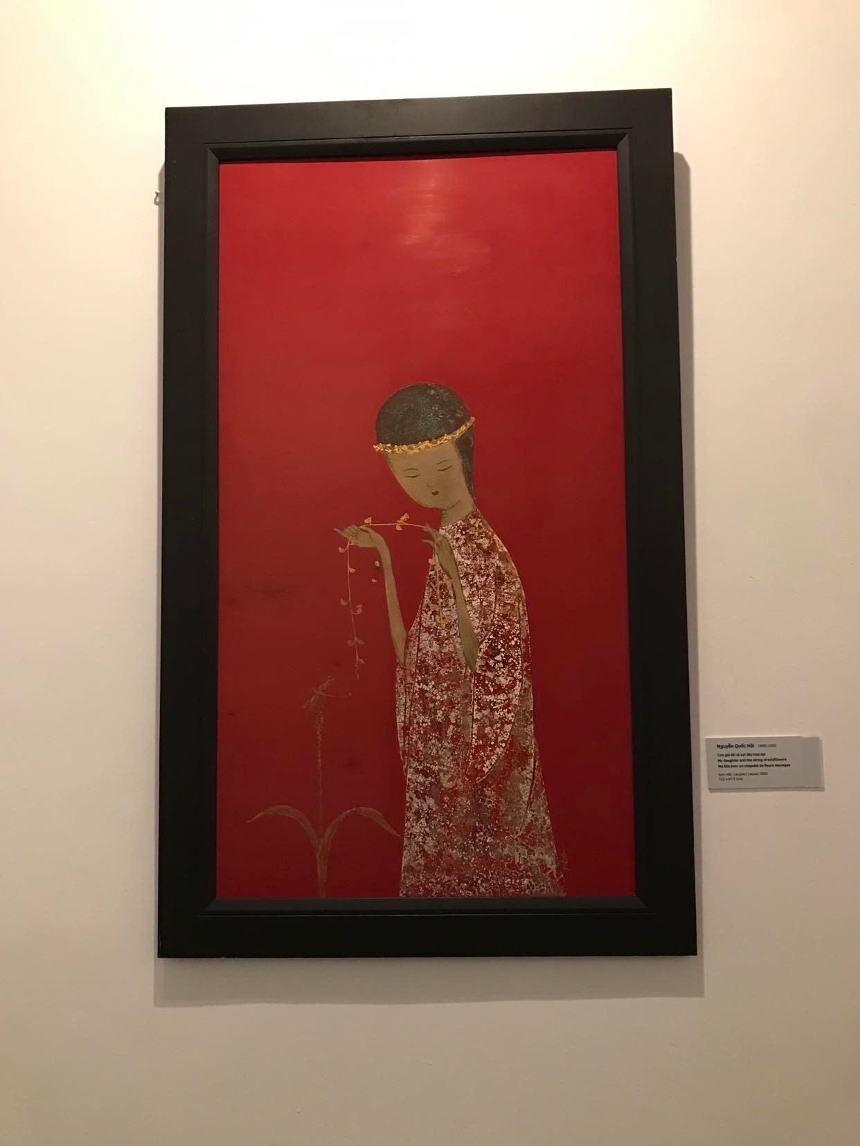 Tác phẩm “Con gái tôi và sợi dây hoa dại” (2003) của họa sĩ Nguyễn Quốc Hội.
