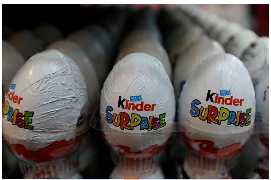 các sản phẩm Kinder được trưng bày tại một siêu thị ở Pakistan.