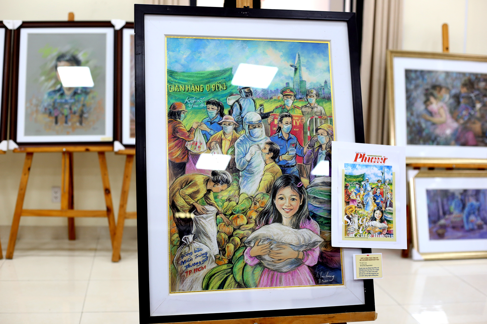 Bức tranh họa sĩ Lê Sa Long tặng cho Bảo tàng Mặt trận Tổ quốc Việt Nam từng được dùng làm ảnh bìa Báo Phụ Nữ TP.HCM (số cuối tuần) ra ngày 17/8/2021