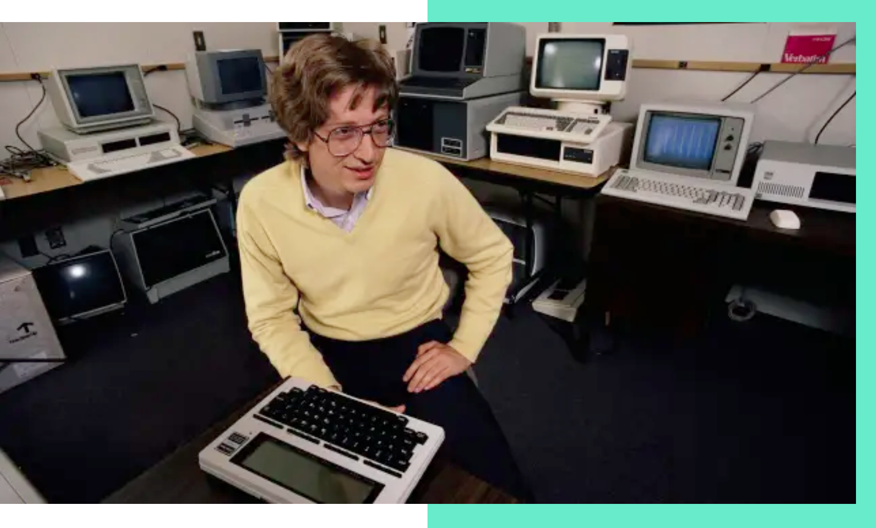 Bill Gates bỏ học đẻ theo đuổi đam mê công nghệ của mình - Ảnh: Doug Wilson/Getty Images
