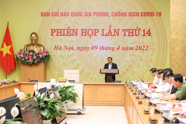 Thủ tướng Chính phủ Phạm Minh Chính chủ trì phiên họp Ban Chỉ đạo Quốc gia phòng chống dịch COVID-19 ngày 9/4/2022
