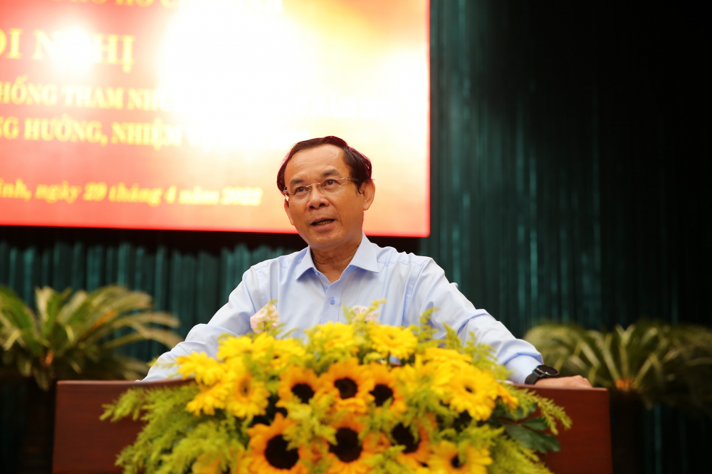 Bí thư Thành ủy TPHCM Nguyễn Văn Nên nhấn mạnh công tác tự rèn luyện, chỉnh đốn của mỗi cán bộ, đảng viên đối với công tác phòng, chống tham nhũng, tiêu cực.