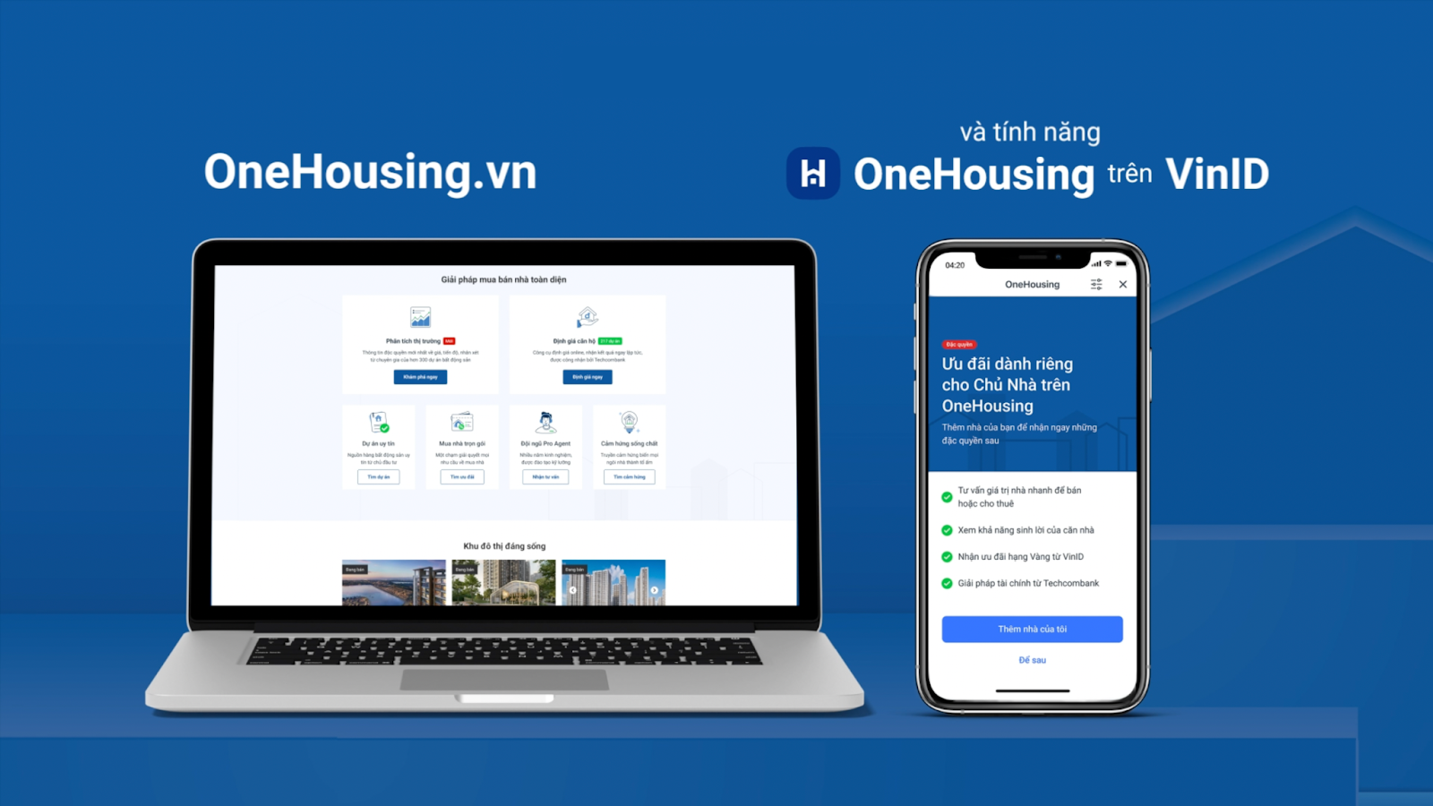 Người dùng chỉ cần vài giây để tự định giá căn hộ của mình trên website onehousing.vn hoặc ứng dụng VinID - ở mục tính năng OneHousing
