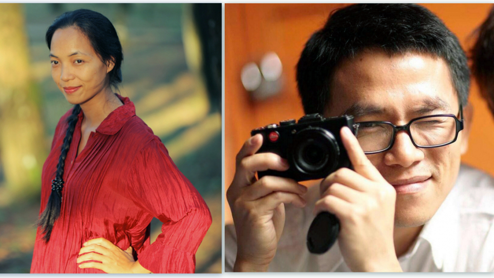 Từ trái qua:  Đạo diễn  Nguyễn Hoàng Điệp, nhà phê bình điện ảnh Lê Hồng Lâm