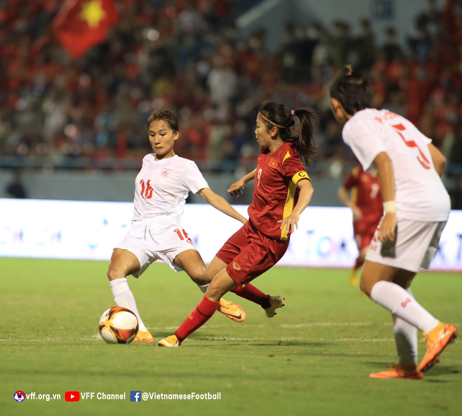 Huỳnh Như giúp đội tuyển nữ Việt Nam vào chung kết SEA Games 31. Ảnh: VFF