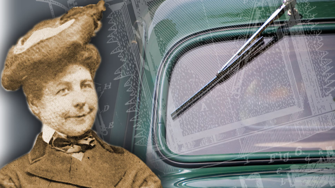 Bà Mary Anderson với phát minh cần gạt nước trên kính xe ô tô - Ảnh: Wipertech