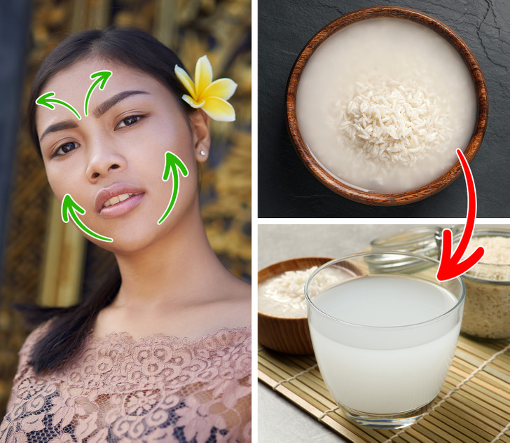 Dùng mặt nạ bột gạo: Ngoại trừ những cáchc làm đẹp đặc biệt, người Indonesia cũng có một cách điều trị hàng ngày mà họ sử dụng. Một trong những quy trình này được gọi là bedak dingin (bột nguội). Đó là một loại mặt nạ mà ngay cả các hoàng gia thời cổ đại đã sử dụng. Thành phần chính là bột gạo, có chứa vitamin B và thiamine. Nhờ những thành phần đó, mặt nạ duy trì độ ẩm và bảo vệ da mặt không bị bắt nắng. Bên cạnh đó, như một loại toner, bạn có thể sử dụng nước vo gạo. Lấy một nửa chén gạo và đổ đầy nước, ngâm trong vài phút cho đến khi nước chuyển sang màu đục. Đổ nước vào một ly khác, bảo quản trong tủ lạnh để dùng dần.