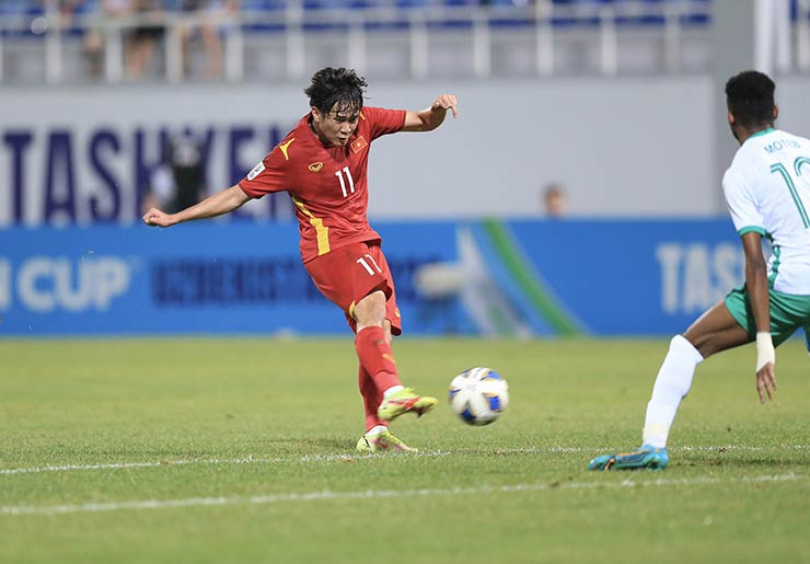 Pha dứt điểm của Minh Bình nếu thành bàn thắng có thể U23 Việt Nam sẽ có một thế trận khác