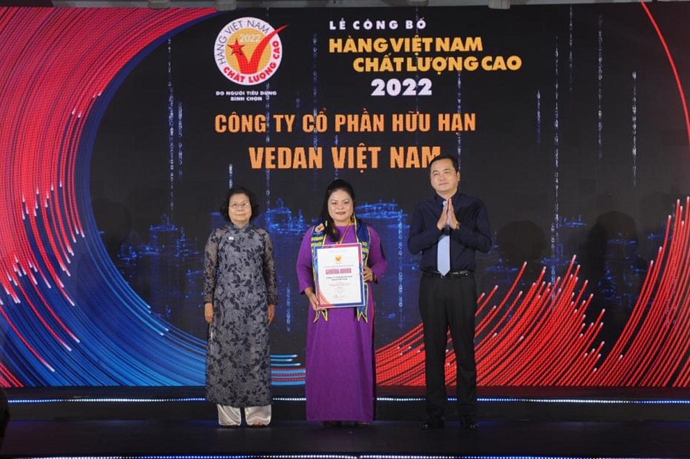 Vedan Việt Nam đạt chứng nhận Hàng Việt Nam chất lượng cao 2022 - Ảnh: Vedan