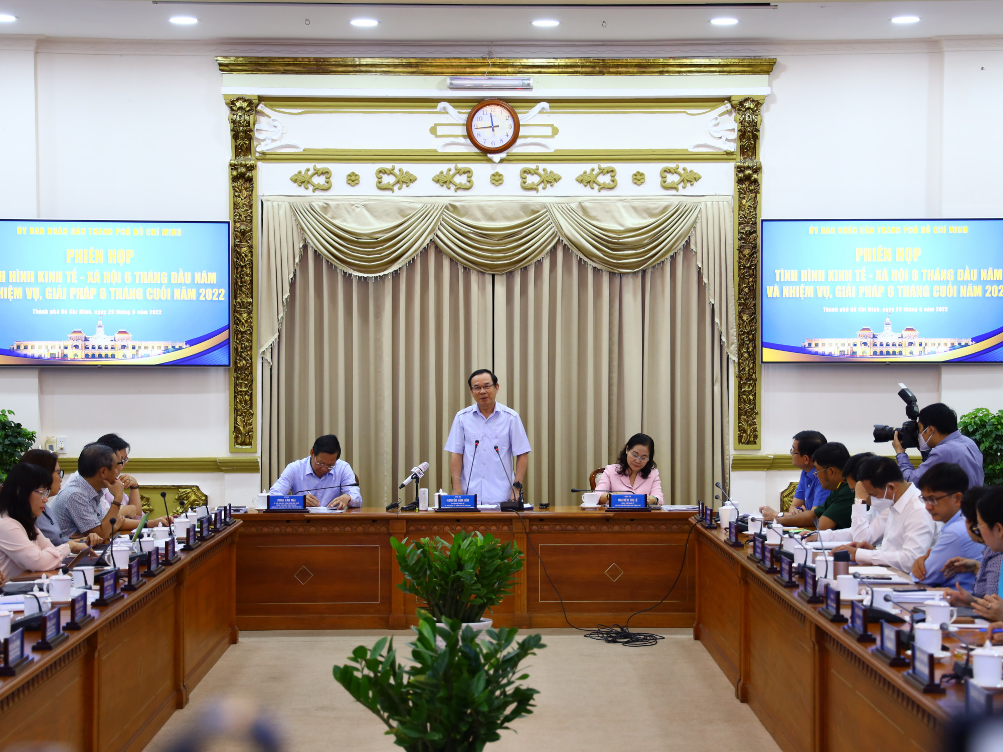 Bí thư Thành ủy TPHCM Nguyễn Văn Nên tại phiên họp sáng 29/6