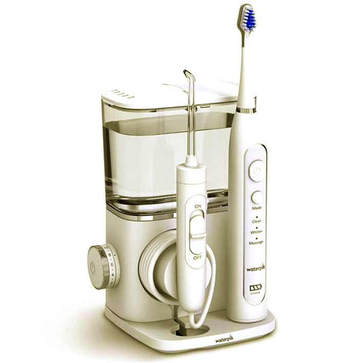 Bộ sản phẩm Waterpik Complete Care 5.0 gồm máy tăm nước và bàn chải điện đi kèm loạt phụ kiện tiện lợi, phù hợp mọi loại răng và tình trạng răng miệng - Ảnh: WaterpikWATER PIK