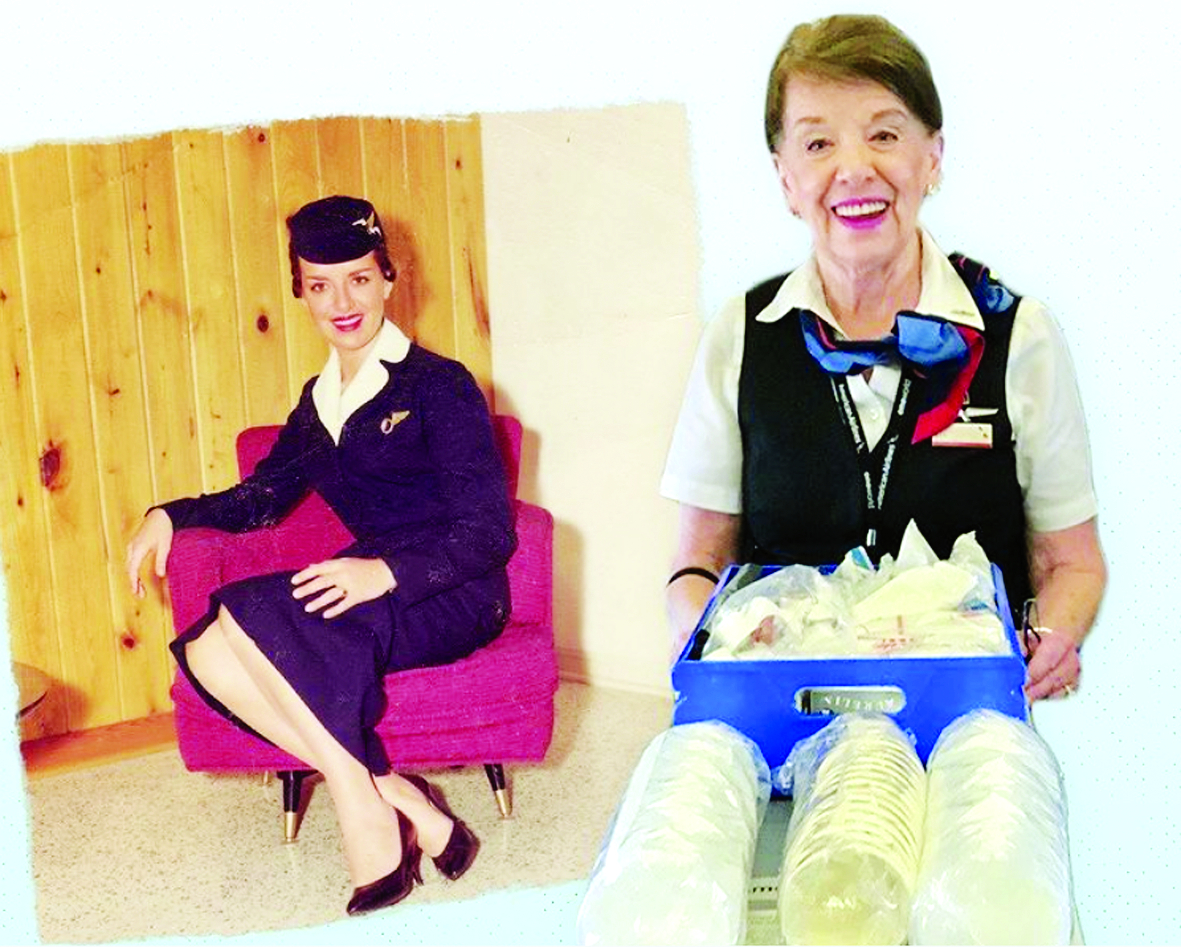 Cụ bà 86 tuổi trở thành nữ tiếp viên hàng không có tuổi nghề cao nhất thế giới - ẢNH: UPI