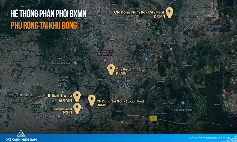 Các trụ sở sàn kinh doanh tiêu biểu của ĐXMN tại Đông Sài Gòn