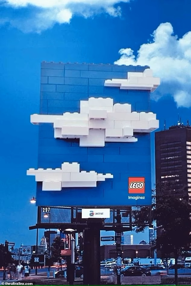 Một quảng cáo của Lego  tại Canada đã khuyến khích mọi người nhìn lên và chiêm ngưỡng những đám mây 3D khổng lồ làm từ những viên gạch “lơ lửng” trên đường phố.