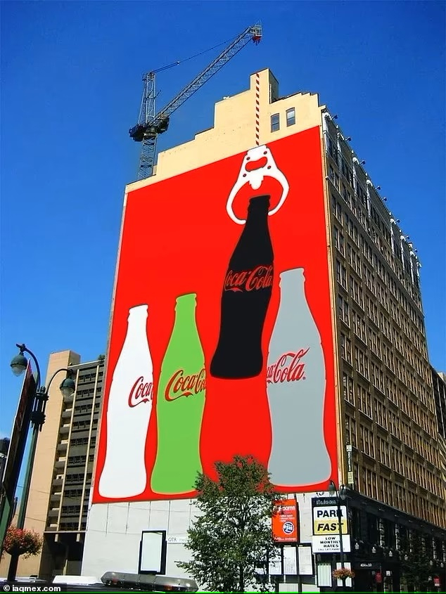Quảng cáo thông minh của Coca-Cola tận dụng chiếc cần cẩu trên mái nhà