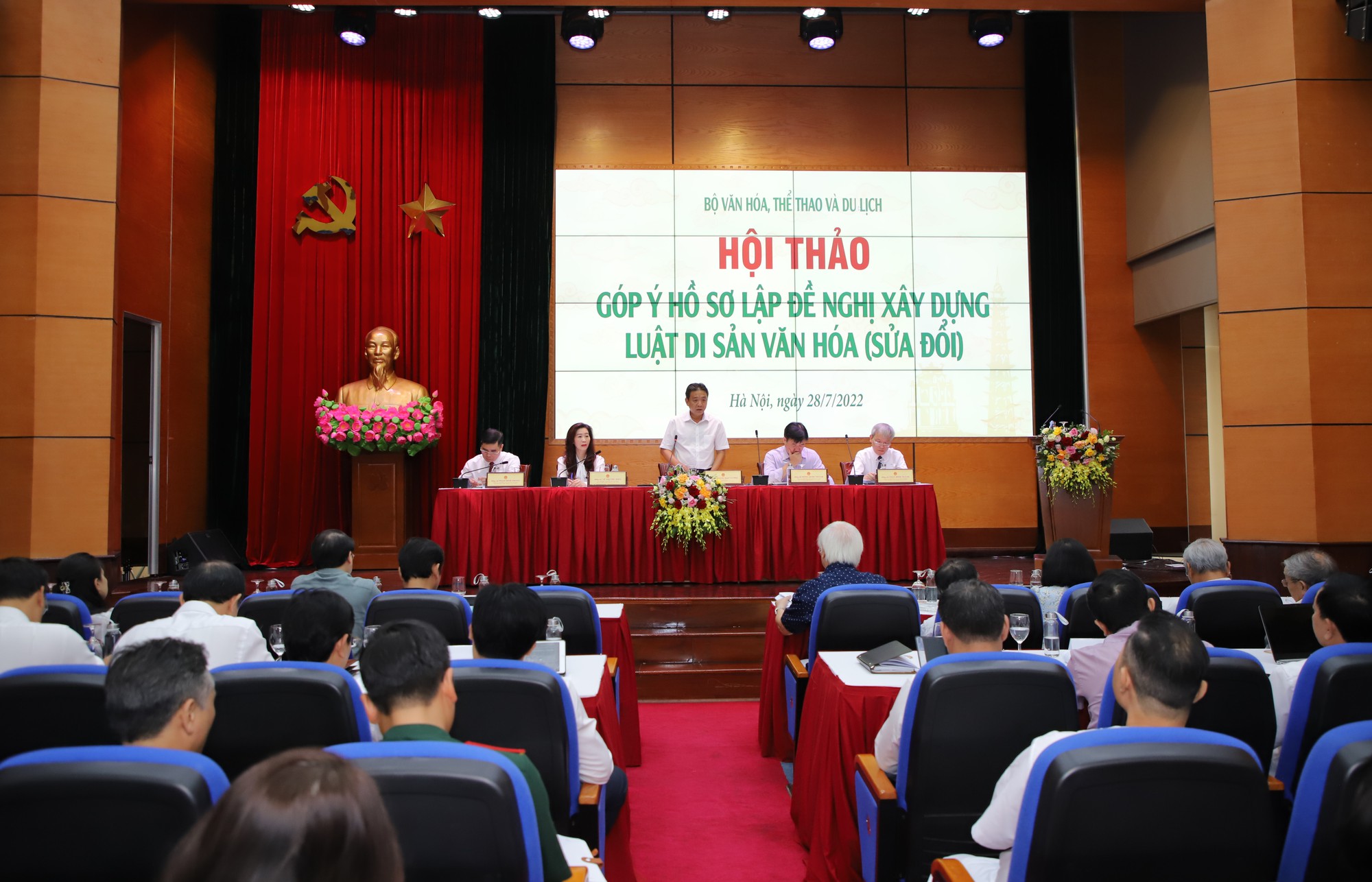 Hội thảo góp ý hồ sơ lập đề nghị xây dựng Luật Di sản văn hóa (sửa đổi), diễn ra vào ngày 28/7 tại Hà Nội.