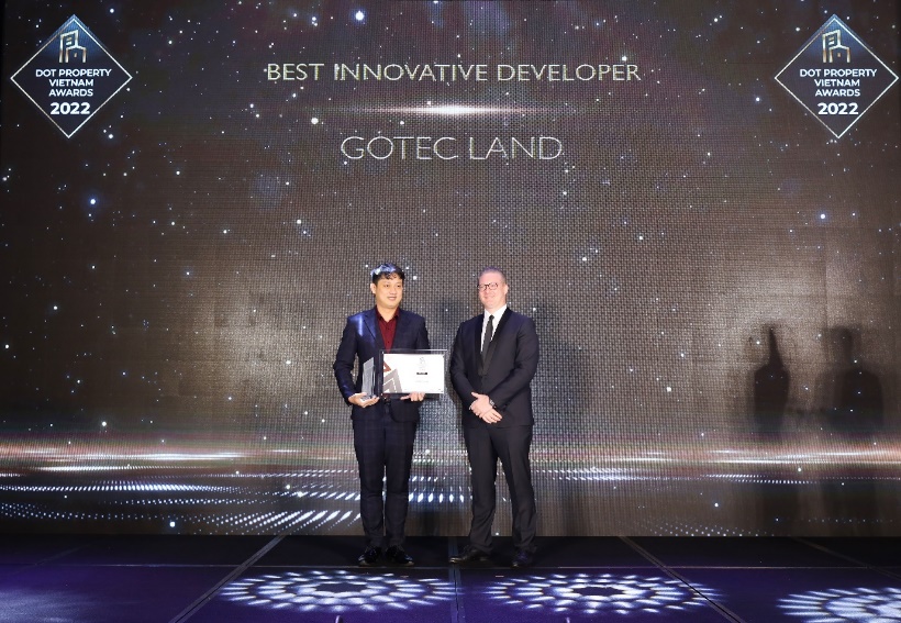 Gotec Land giành chiến thắng ở hạng mục: Best Innovative Developer Vietnam 2022 (Nhà phát triển Bất động sản Đổi mới Sáng tạo tốt nhất Việt Nam 2022)