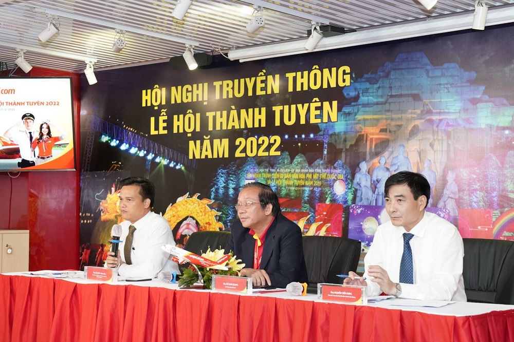 Hội nghị truyền thông Lễ hội Thành Tuyên năm 2022 tại TPHCM chiều 5/8 - Ảnh: Vietjet