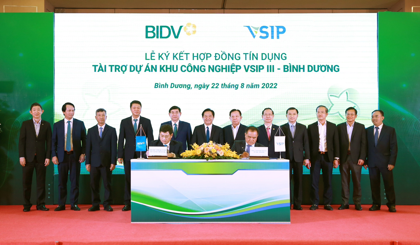 Lễ ký kết hợp đồng tín dụng giữa BIDV và VSIP ngày 22/8 - Ảnh do BIDV cung cấp