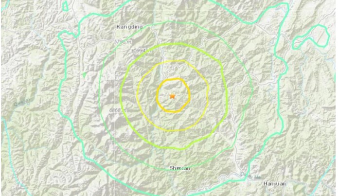 Cơ quan Khảo sát địa chất Mỹ (USGS) thông tin trận động đất ở huyện Lô Định có cường độ 6,6 độ Richter, ở độ sâu 10km.