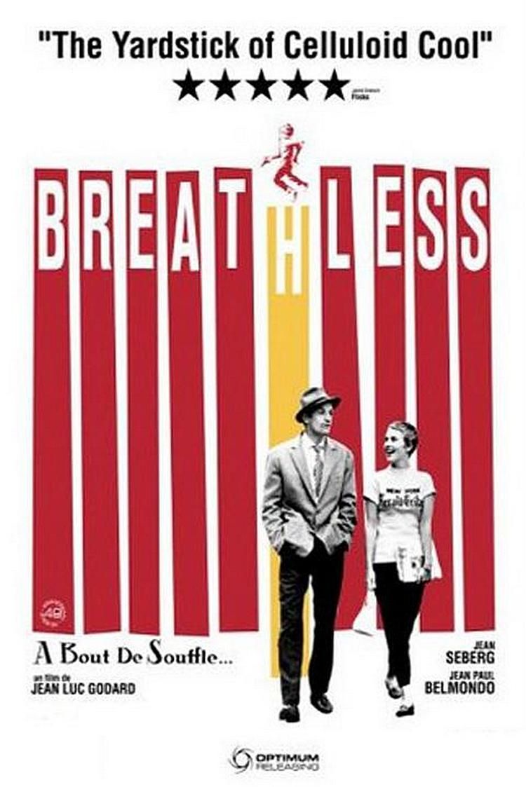 Poster phim Breathless, ra mắt năm 1960, bộ phim đã đưa Jean-Luc Godard lên đài danh vọng của điện ảnh toàn cầu